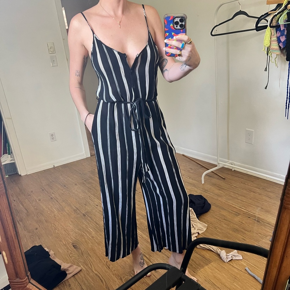 Midi striped romper